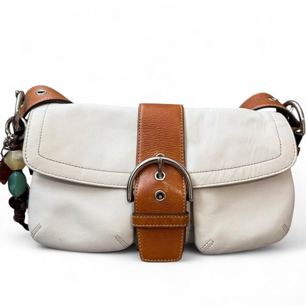 Authentic Coach Soho bone white leather shoulder bag